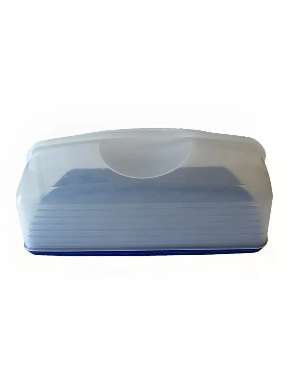 Vtg TUPPERWARE Reversible Cake & 18 Cupcake BAKE N TAKE Carrier #3861A BLUE